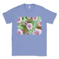 Colony Blue pink roses with leopard background Classic Tee - LillyAllenDesigns