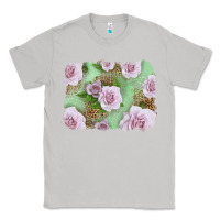 Moon Dust pink roses with leopard background Classic Tee - LillyAllenDesigns
