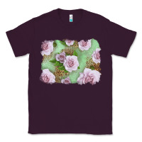 Plum pink roses with leopard background Classic Tee - LillyAllenDesigns