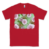 Red pink roses with leopard background Classic Tee - LillyAllenDesigns