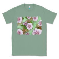 Sage pink roses with leopard background Classic Tee - LillyAllenDesigns