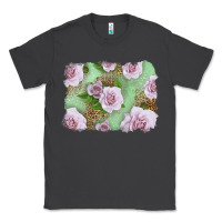 Smoke pink roses with leopard background Classic Tee - LillyAllenDesigns