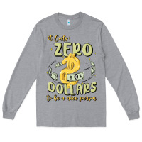 Heather Grey it costs zero dollars to be a nice person Long Sleeve Tee - MaliasSmallBusiness