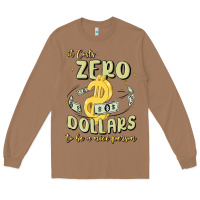 Toasted Coconut it costs zero dollars to be a nice person Long Sleeve Tee - MaliasSmallBusiness