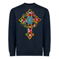 Navy christmas cross Heavyweight Sweatshirt - AdoDesignShop
