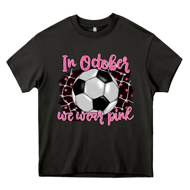 In October We Wear Pink Soccer Heavy Core Tee by BarkalooDesign | Teevron