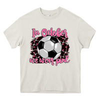 Cream in october we wear pink soccer Heavy Core Tee - BarkalooDesign
