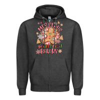 Charcoal Heather mrs claus gingerbread bakery Zipper Hoodie - MaliasSmallBusiness
