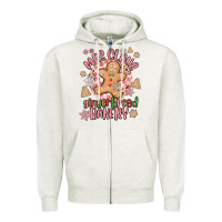 Oatmeal Heather mrs claus gingerbread bakery Zipper Hoodie - MaliasSmallBusiness