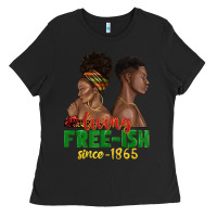 Black living free ish since 1865 with afro black woman a Ladies Tee - texasbilliewilder