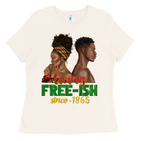 Bone living free ish since 1865 with afro black woman a Ladies Tee - texasbilliewilder