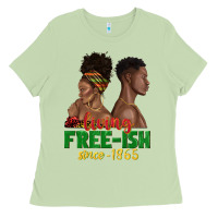 Matcha living free ish since 1865 with afro black woman a Ladies Tee - texasbilliewilder