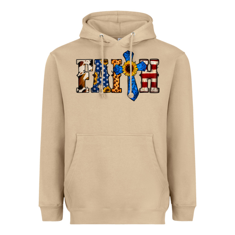 Faith  Th Of July Cross Heavyweight Hoodie by Jasminsmagicworld | Teevron