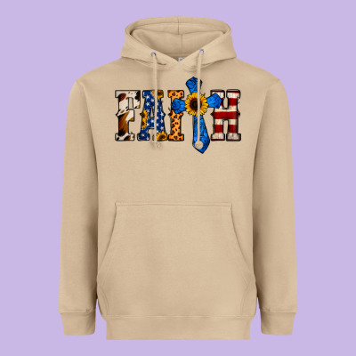Faith  Th Of July Cross Heavyweight Hoodie Designed By Jasminsmagicworld