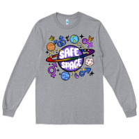 Heather Grey safe space Long Sleeve Tee - MaliasSmallBusiness