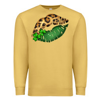 Antique Gold St. Patricks Day Leopard Lips Premium Sweatshirt - Bettercallsaul