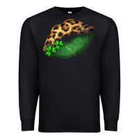 Black St. Patricks Day Leopard Lips Premium Sweatshirt - Bettercallsaul