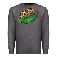 Charcoal Heather St. Patricks Day Leopard Lips Premium Sweatshirt - Bettercallsaul