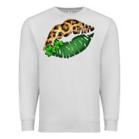 St. Patricks Day Leopard Lips Premium Sweatshirt | Teevron