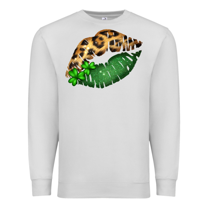 St. Patricks Day Leopard Lips Premium Sweatshirt by Bettercallsaul | Teevron
