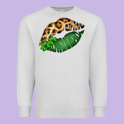 St. Patricks Day Leopard Lips Premium Sweatshirt Designed By Bettercallsaul