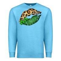 Ocean Blue St. Patricks Day Leopard Lips Premium Sweatshirt - Bettercallsaul