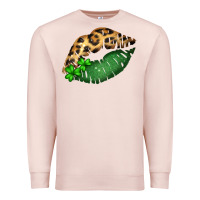 Pale Pink St. Patricks Day Leopard Lips Premium Sweatshirt - Bettercallsaul