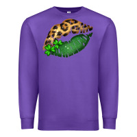 Purple St. Patricks Day Leopard Lips Premium Sweatshirt - Bettercallsaul