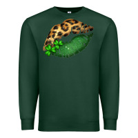 Sports Green St. Patricks Day Leopard Lips Premium Sweatshirt - Bettercallsaul