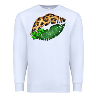 White St. Patricks Day Leopard Lips Premium Sweatshirt - Bettercallsaul