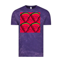 Cloud Purple Watermelon Slices Seamless Pattern Vintage Tee - BundleAndBundleShop