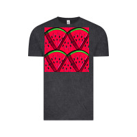 Vintage Black Watermelon Slices Seamless Pattern Vintage Tee - BundleAndBundleShop