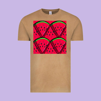 Watermelon Slices Seamless Pattern Vintage Tee Designed By Bundleandbundleshop
