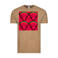 Vintage Coffee Watermelon Slices Seamless Pattern Vintage Tee - BundleAndBundleShop