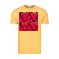 Vintage Mustard Watermelon Slices Seamless Pattern Vintage Tee - BundleAndBundleShop