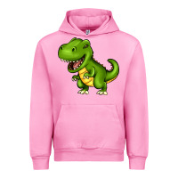Fuchsia Pink Cartoon T-Rex Urban Hoodie - HowdyJamesFarm