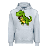 Heather Grey Cartoon T-Rex Urban Hoodie - HowdyJamesFarm