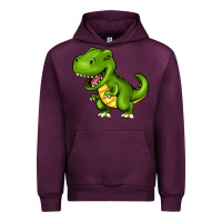 Mauve Wine Cartoon T-Rex Urban Hoodie - HowdyJamesFarm