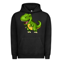 Pigment Black Cartoon T-Rex Urban Hoodie - HowdyJamesFarm