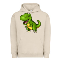 Pigment French Oak Cartoon T-Rex Urban Hoodie - HowdyJamesFarm