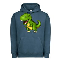 Pigment Midnight Navy Cartoon T-Rex Urban Hoodie - HowdyJamesFarm