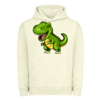 Pigment Pistachio Cartoon T-Rex Urban Hoodie - HowdyJamesFarm