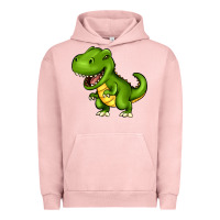 Pigment Salmon Cartoon T-Rex Urban Hoodie - HowdyJamesFarm