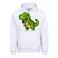 White Cartoon T-Rex Urban Hoodie - HowdyJamesFarm