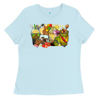 Baby Blue lunch lady coffee cups Ladies Tee - Zillion Design Studio