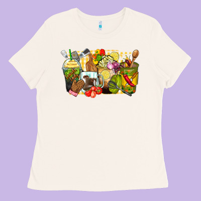 Lunch Lady Coffee Cups Ladies Tee Designed By Zillion Design Studio