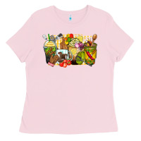 Bubblegum Pink lunch lady coffee cups Ladies Tee - Zillion Design Studio