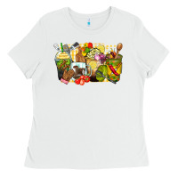 White lunch lady coffee cups Ladies Tee - Zillion Design Studio