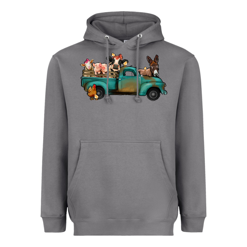 Farm Animals Truck Heavyweight Hoodie by Jasminsmagicworld | Teevron