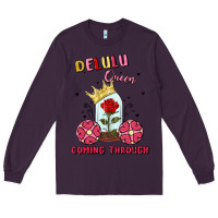 Plum delulu queen coming through Long Sleeve Tee - MaliasSmallBusiness